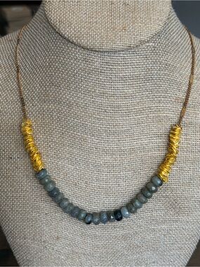 Labradorite & 24K Gold Necklace, New to Boutique